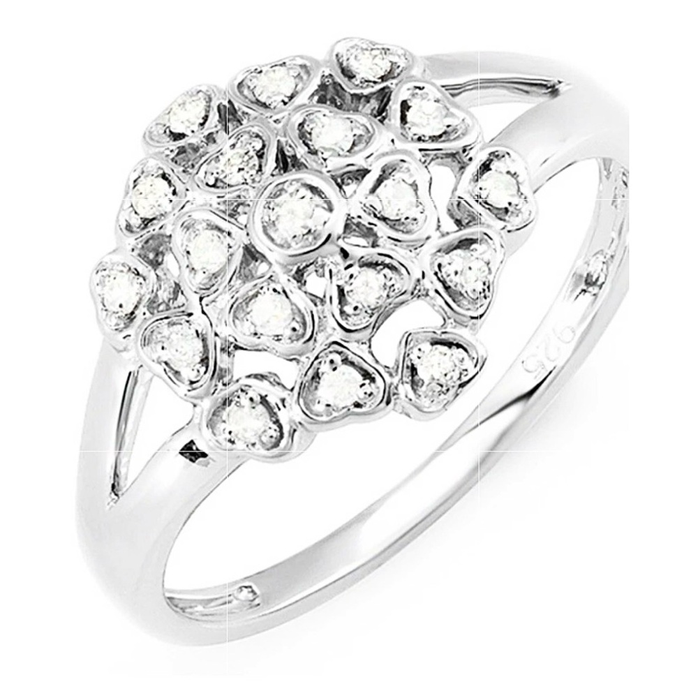 GORGEOUS Sterling Silver Women's Genuine Diamond Ring! NWT